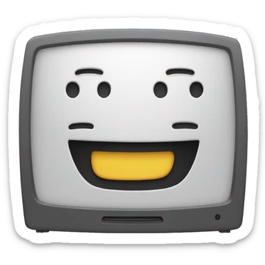 Computer with happy face emoji  sticker