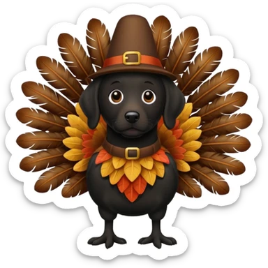 Black lab wearing a Turkey custom  sticker