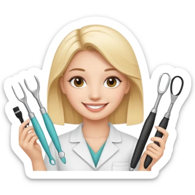 Girl being an esthetician  sticker
