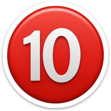 make a circle with a red number 10 in it, and make the numbers themselves red sticker