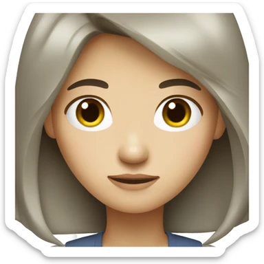 korean woman, long hair, website copywriter sticker