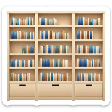 IKEA bookshelf filled with neutral-colored books  sticker