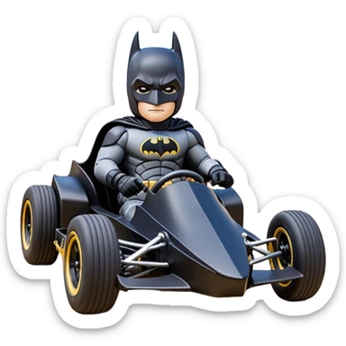 scale anime racing sexy muscular Batman’s masculine midnight-colored tight outfit 1970’s tv style dark knight stealthy accurate sporty safe plush deluxe off-road pursuit drifting F1 car lexus (black hair,reclining and relaxed torso and shoulders back against seat) rallycross kart  sticker