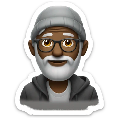 homeless man with glasses sticker