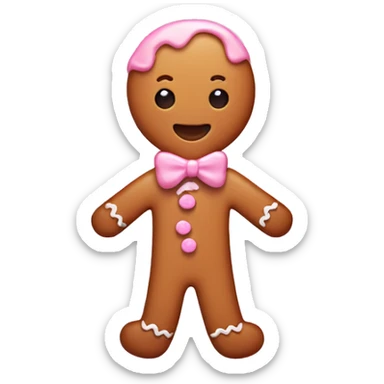 cute gingerbread man, with pastel pink frosting sticker