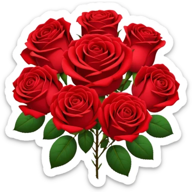 Generate an aesthetic red rose bouquet of a lot of roses sticker