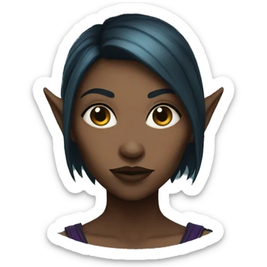 Dark half elf woman  sticker