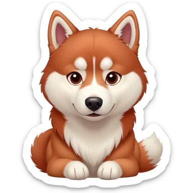cute, disney-style red siberian husky sticker