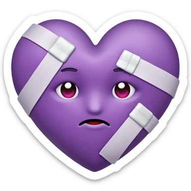 Purple heart with a bandage  sticker