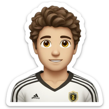 soccer boy brown hair brown eyes sticker