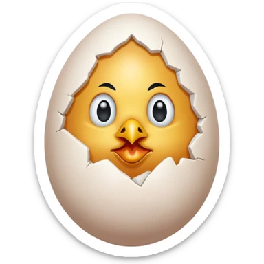 chiken egg with face and feet sticker