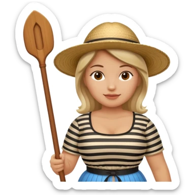 venice gondolier woman fat sticker