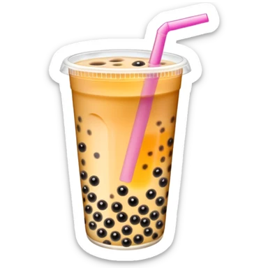 Bubble Tea with fruit tea sticker