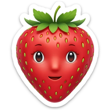 Fresita rosta que la fresa no tenga cara quiero que sea linda y cute  sticker