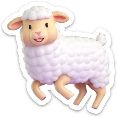 fluffy lamb jumping sticker