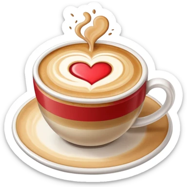 latte with a heart design latte art sticker