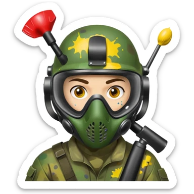 paintball player face distinct sticker