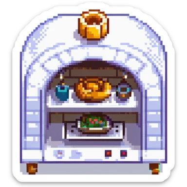 A transcendent baker manipulating timelines and alternate realities to bake. Ingredients phase in from other dimensions, and the oven warps space itself. UI is fragmented, shifting, and surreal—portals, time loops, and morphing recipe glyphs. sticker