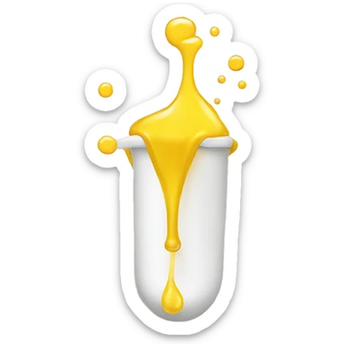 Yellow liquid coming out of a tube sticker