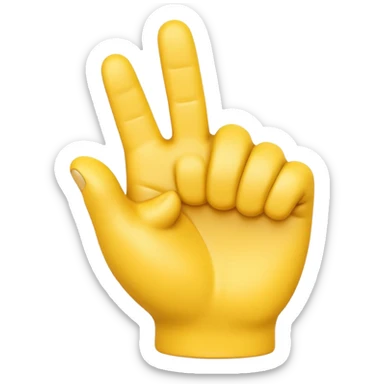 A 3D Apple-style yellow hand emoji, closed fist with thumb pointing backward over the shoulder direction, smooth rounded shape, shiny surface, clean minimal background. AND MOTİON LİNE sticker