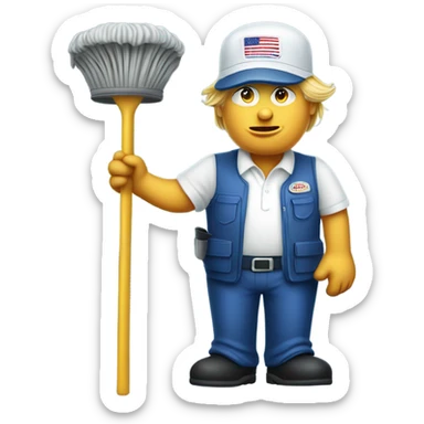 Donald Trump as a janitor sticker