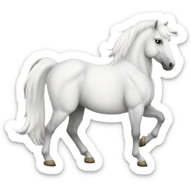 a white muscle stallion with a wings and short mane sticker
