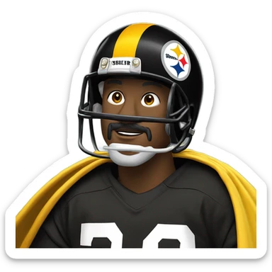 1970s Pittsburgh Steelers player in uniform with a cape  sticker