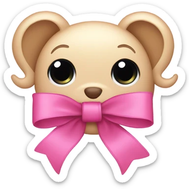 A cute pink bow sticker