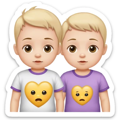 Small baby and bigger baby wearing cute shirts sticker