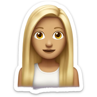 blond long straight haired woman tanned and beautiful emoji sticker