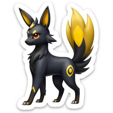 Shiny Cool Edgy Umbreon-Houndour-Zorua-hybrid-fusion full body sticker