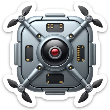 ultra realistic processor with a small drone picture sticker