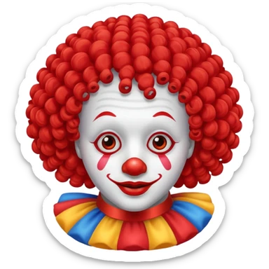 clown wig hair sticker