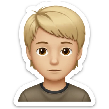 dirty blond haired boy with brown eyes and a nice haicut sticker