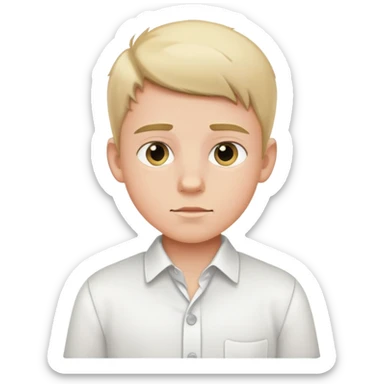 white shirt with three white buttons for a boy sticker