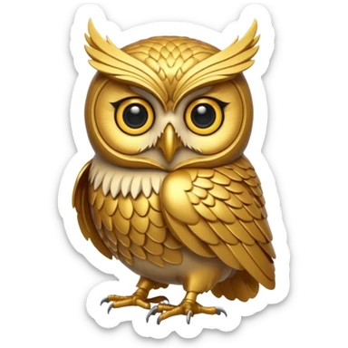 goldene eule für weisheit und wissen sticker