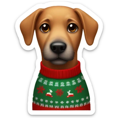 dog with a xmas sweater  sticker