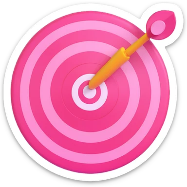 pink bullseye, 3D style, glossy finish, vibrant pink sticker