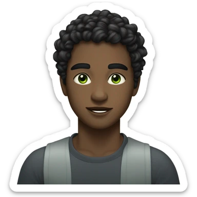 long curly black hair,eyes with a hint of green, eyes positive  canthal tilt ,medium thick shaped eyebrows , and medium thin lips, round face shape, soft jawline, full body, teen, sensual, american sticker