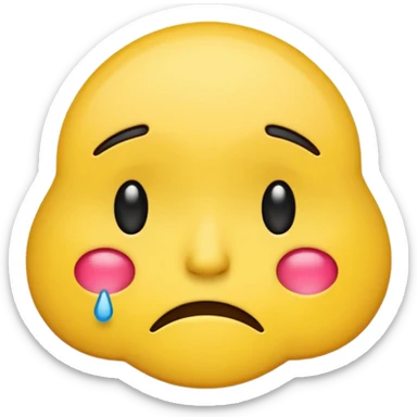 cartoon sticker of a sad and depressed emoji, colorful and cheerful, no text, suitable for WhatsApp and Instagram sticker
