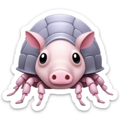 Lavender gray Pig armadillo isopod lobster shrimp pig armadillo insect darth Vader face sticker