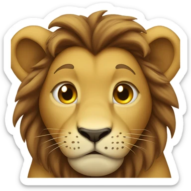 Cute young male lion holding back tears 🥹  sticker