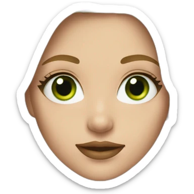 Girl with long blond hair and green eyes makeup  sticker