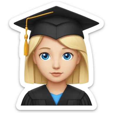 Educated and proud masters graduate with blue eyes blonde hair sticker