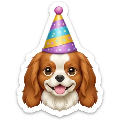 Cavalier dog birthday Blenheim sticker