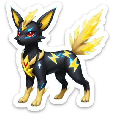 Houndoom-Electrike-Jolteon-Umbreon-Fakémon-hybrid-creature (full body)  sticker