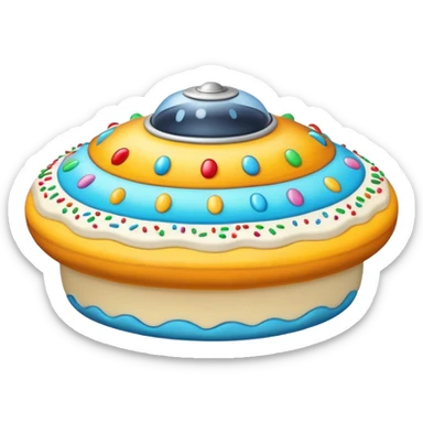 cake in a shape of ufo sticker