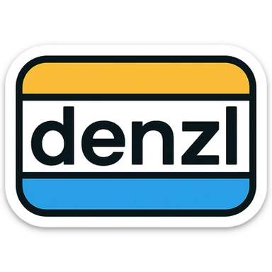 logo design featuring the word 'denzl', modern and bold, suitable for branding, clean lines, minimal color palette sticker