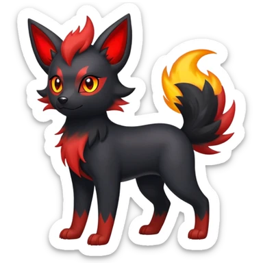 Cute Shiny Houndour-Zorua-Quilava-Litten-Umbreon-Fakémon-hybrid-creature (full body)  sticker