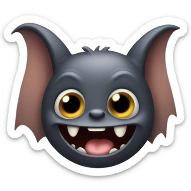 Mischievous bat giggling and hiding something  sticker